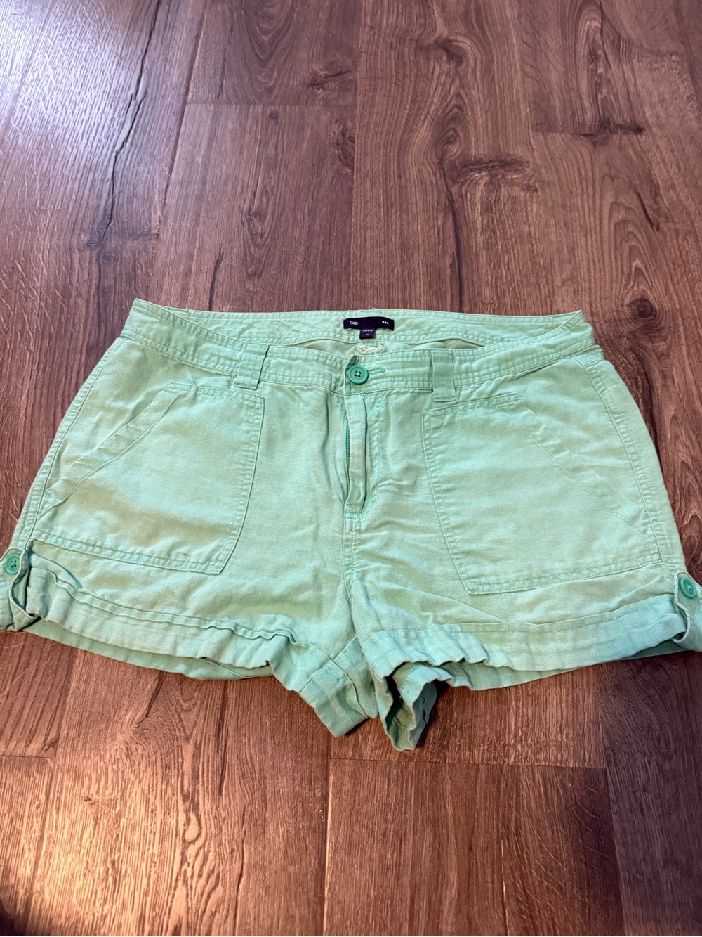 2 pairs of shorts size 10Light Green and black Women's Casual. Gap and Old Navy